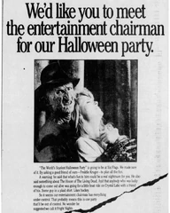 A 1988 newspaper advertisement in the St. Louis Post-Dispatch for the all-new Fright Nights.
