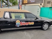 Limo hearse at Six Flags Over Texas (March 2023)