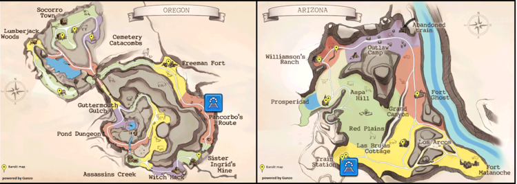 six guns bandit map