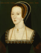 A woman, possibly Anne Boleyn, as painted by an unknown artist. Later copy of an original portrait painted circa 1533-1536.