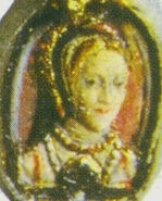 An image of a woman, thought to be Anne, hidden inside of a ring owned by Elizabeth I.