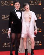 Lucy with Toby Marlow at the 2019 Laurence Olivier Awards.
