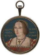 Catherine of Aragon as painted by Lucas Horenbout, c. 1525.