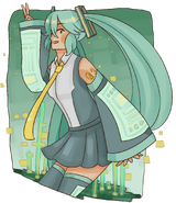 i actually managed to draw something for miku on her birthday!!