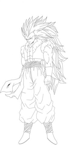 gogeta ssj3 drawing