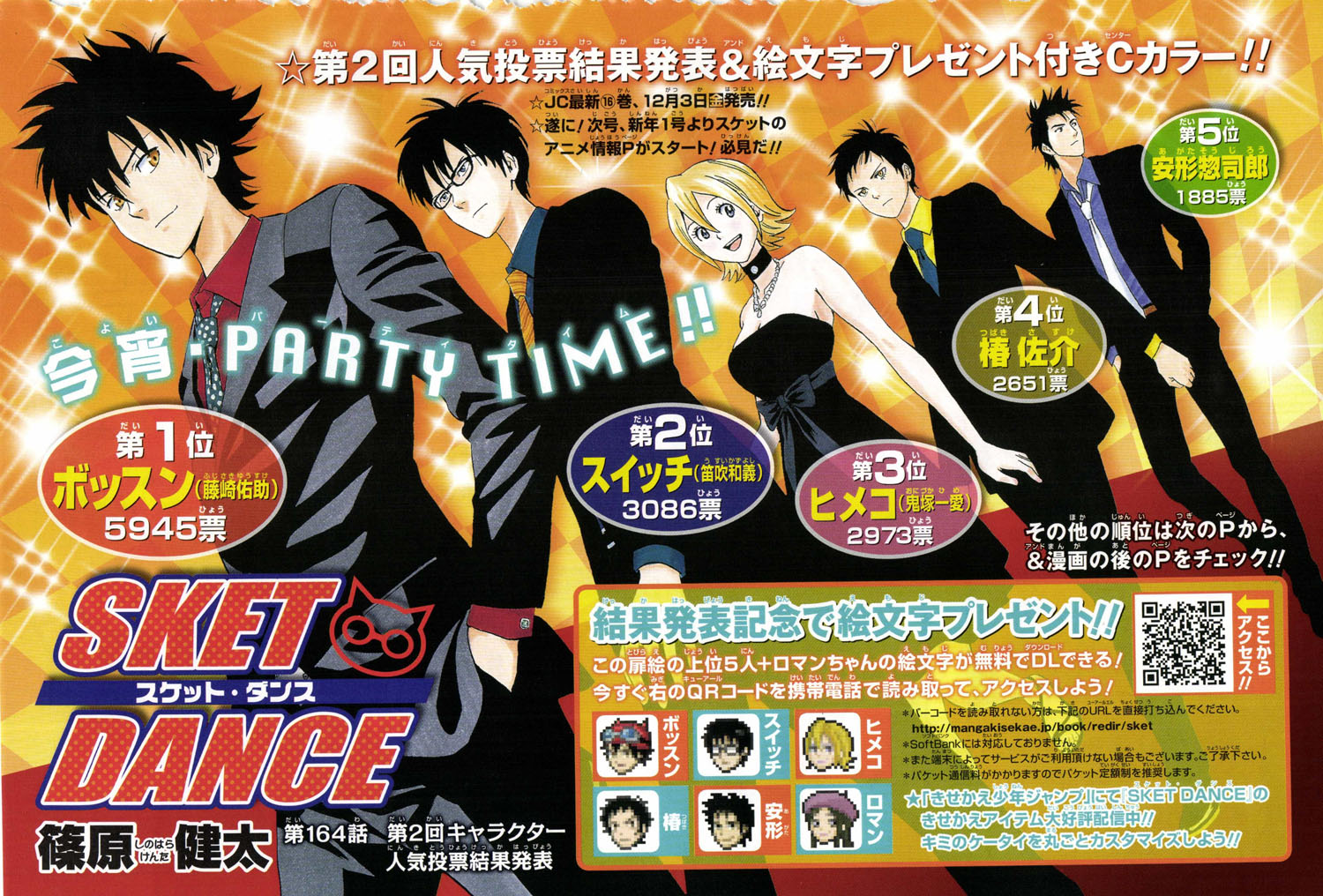 The Second Character Popularity Contest Results Announcement Sket Dance Wiki Fandom