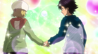 Bossun and Hime holding hands