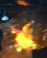 Ditto, exploding by Titan Cameraman's Railgun shot immediately upon being spotted.