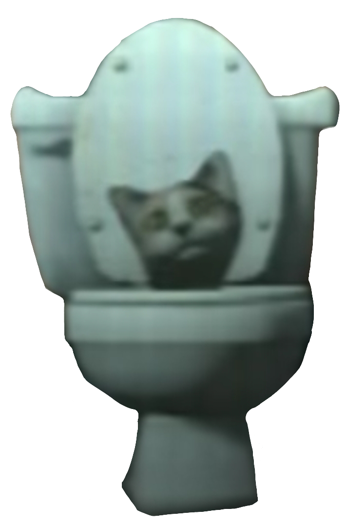 The cat hot sale in the toilet