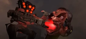 The G-Toilet being stabbed in the eye with a  and about to be attacked by the  of the .