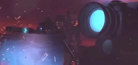 The Berserker Skibidi Mutant 2.0 smiling widely from afar while the  have a battle with the .