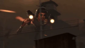 The Berserker Skibidi Mutant 2.0, after landing, grabs an  and crushes him using Berserker force.