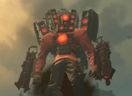 Titan Speakerman 2.0 using Upgraded Arm Plasma Cannon in the series