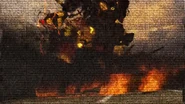 The POV-Cameraman's vision glitching as G-Toilet smashed Juggernaut deep into the ground.