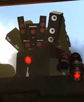 Titan speaker destroying a toilet factory