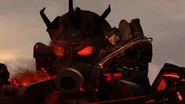 The Assailant whispering to Juggernaut that he is the commander of him in a threatening tone.