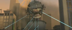 The Skull Dismantler Skibidi Toilet about to spit his  at the .