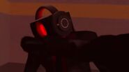 Dark Speakerman get punched by Plungerman for let the Twin Green Suited Cameramen died.