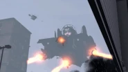 A Carrier Astro Toilet attacking the city.