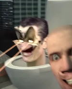 Awesomeimagenameherebruh.png (258 KB) The Hydra Strider Skibidi Toilet about to kill the POV-Cameraman while G-Toilet shoots his lasers in the background.