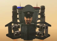 The Speargun Police Skibidi Toilet staring at the POV-Cameraman in Episode 65.