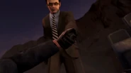 Lucky Cameraman accepting the offer from the Secret Agent.