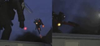 The battle between  and the infected Titan Speakerman, with the latter being defeated by his opponent and fleeing the area using his .
