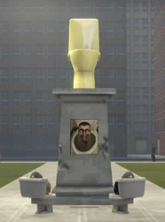 Golden toilet statue