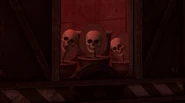 The Skull Skibidi Toilets debuting in Episode 69, staring at the POV-Cameraman.