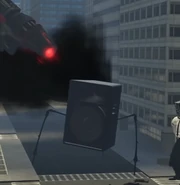 A Speaker Strider seen before its destruction at the hands of the Infected Titan Speakerman in Episode 32.