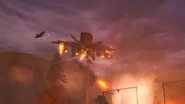 An Obliterator Astro Toilet joining the destruction of Oregon while laughing menacingly.