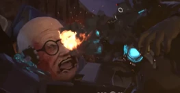 Titan Cameraman violently sawing off the 's  while the Mech screams in agony.