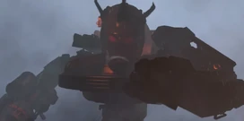 The Juggernaut Astro Toilet accepting the incident of his comrade  with anger and frustration while holding him with one of his .