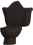 A transparent image of a dead Semi-Medium Gray Skibidi Toilet.