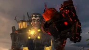 The Juggernaut realizing G-Toilet is a hologram.
