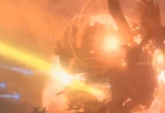 The Airplane Bomber Skibidi Toilet crashing into the Watchman of Doom.