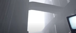 Him being barely visible as he turns towards the .