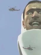 Two Regular helicopter appearing flying around the Giant Flying Skibidi Toilet in Episode 5.