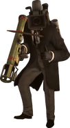 Gray Suited Large Cameraman ?