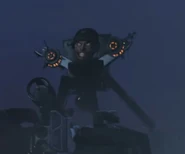 A Weaponized Strider Skibidi Toilet entering the Cameramen headquarters, this time smiling in the compilation.