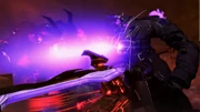 Titan TV Man using his disintegrator beam against the .