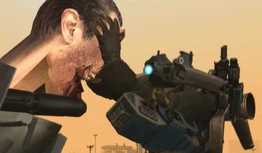 Titan Cameraman holding the 's head in place to prevent him from biting him.