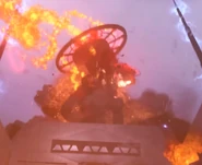 The Duchess Astro Toilet slamming two paralyzer laser turrets against each other.