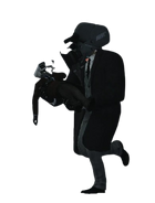 Gray Suited Large Cameraman ?