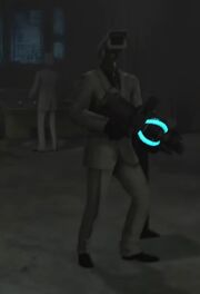 Him looking up at  and  behind the .