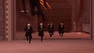The squad running from lots of toilets.
