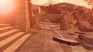 The POV-Cameraman running away from the destruction.