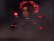 The Duchess Astro Toilet pulling the Rocketeer Skibidi Mutant to her by using her Tendril Cannon.