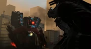 Infected Titan Speakerman 2.0 fighting with .