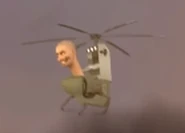 The Helicopter Parasitic Skibidi Toilet appearing for the first time, trying to land on top of Titan TV Man in Episode 47.